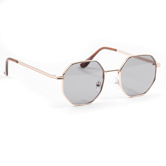 Grey Tint Gold Frame Vintage Sunglasses - Picture 4 of 5